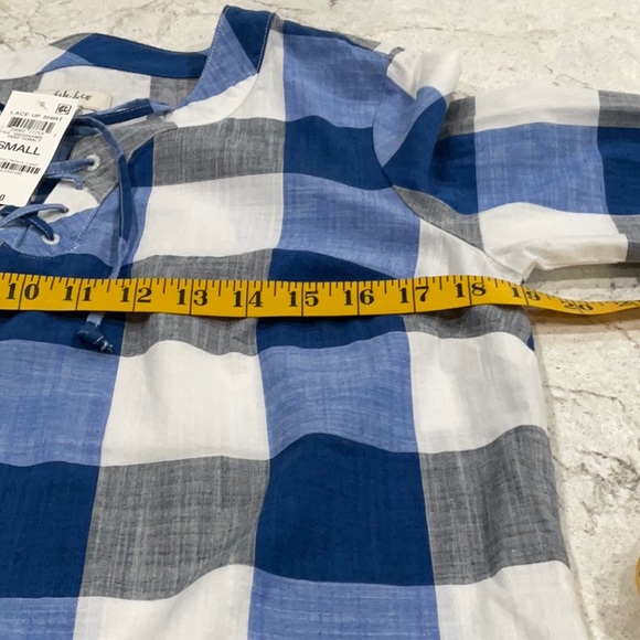 Style & co lace up shirt deep cobalt size S - Picture 8 of 11